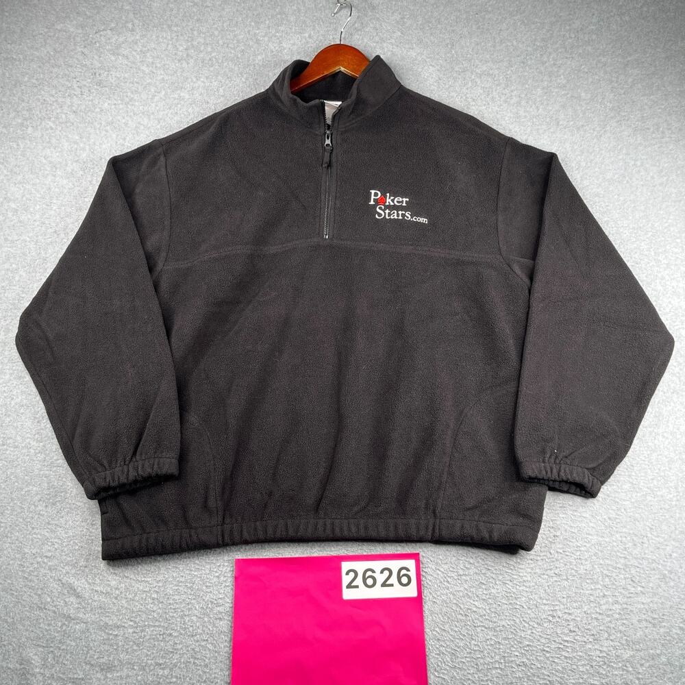 Poker Stars Fleece 1/2 Zip Black Mens 2XL Black Badger Sport